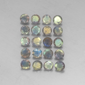 캐럿 천연 멀티컬러 라브라도라이트 보석, 투명한, 4.75 mm, 투명/반투명