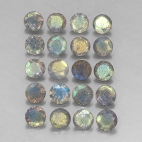 캐럿 천연 멀티컬러 라브라도라이트 보석, 투명한, 4.75 mm, 투명/반투명