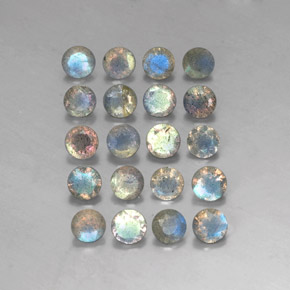 캐럿 천연 멀티컬러 라브라도라이트 보석, 투명한, 4.75 mm, 투명/반투명