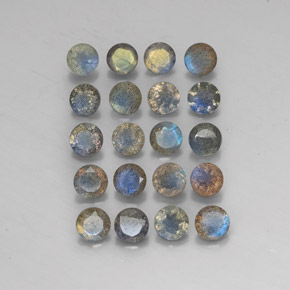 캐럿 천연 멀티컬러 라브라도라이트 보석, 투명한, 4.61 mm, 투명/반투명