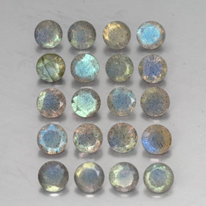 캐럿 천연 멀티컬러 라브라도라이트 보석, 투명한, 4.72 mm, 투명/반투명