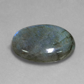 20.80캐럿 천연 멀티컬러 라브라도라이트, 타원형 컷, 23.9×16.5 mm, 투명한