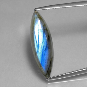 8.91캐럿 천연 멀티컬러 라브라도라이트, 마퀴즈, 25.1×7.9 mm, 투명한