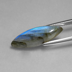 8.91캐럿 천연 멀티컬러 라브라도라이트, 마퀴즈, 25.1×7.9 mm, 투명한