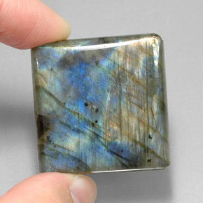 88.54캐럿 천연 멀티컬러 라브라도라이트, 스퀘어, 30.5×29.8 mm, 투명한