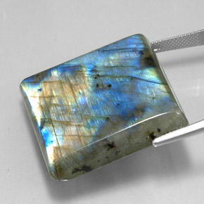 88.54캐럿 천연 멀티컬러 라브라도라이트, 스퀘어, 30.5×29.8 mm, 투명한
