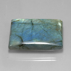 74.95캐럿 천연 멀티컬러 라브라도라이트, 바게트, 34.2×23.6 mm, 투명한