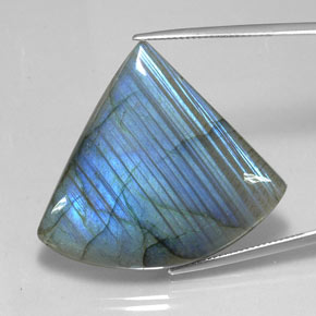 55.17캐럿 천연 멀티컬러 라브라도라이트, 멋진 모양, 36.5×32.9 mm, 투명한
