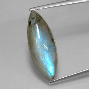 9.18캐럿 천연 멀티컬러 라브라도라이트, 마퀴즈, 25.6×9.6 mm, 투명한