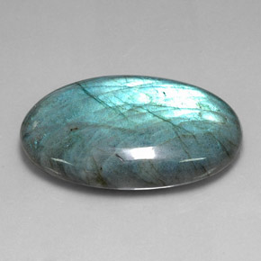 77.11캐럿 천연 멀티컬러 라브라도라이트, 타원형 컷, 41.1×26 mm, 투명한