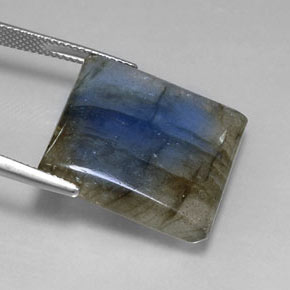 26.58캐럿 천연 멀티컬러 라브라도라이트, 스퀘어, 21.2×20.5 mm, 투명한