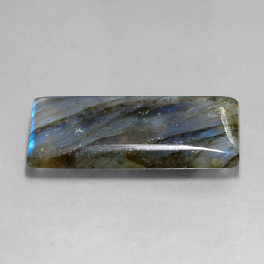 22.45캐럿 천연 멀티컬러 라브라도라이트, 바게트, 31.8×13.7 mm, 투명한