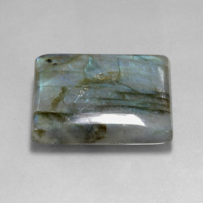 45.78캐럿 천연 멀티컬러 라브라도라이트, 바게트, 26.9×21.1 mm, 투명한