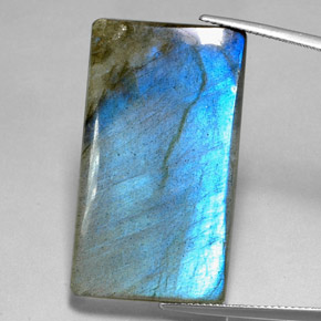35.90캐럿 천연 멀티컬러 라브라도라이트, 바게트, 34.9×19.7 mm, 투명한