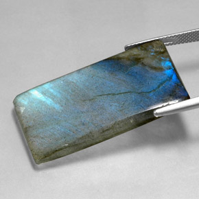 35.90캐럿 천연 멀티컬러 라브라도라이트, 바게트, 34.9×19.7 mm, 투명한