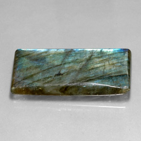 29.87캐럿 천연 멀티컬러 라브라도라이트, 바게트, 33.6×17.3 mm, 투명한