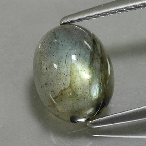 3.19캐럿 천연 멀티컬러 라브라도라이트, 타원형 컷, 10×7.8 mm, 투명한