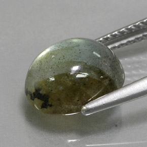 3.19캐럿 천연 멀티컬러 라브라도라이트, 타원형 컷, 10×7.8 mm, 투명한