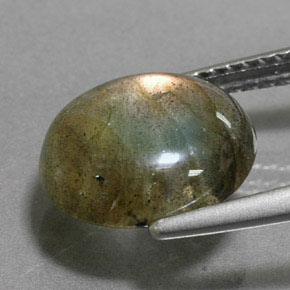 3.40캐럿 천연 다색 조회 장석, 타원형 컷, 투명한