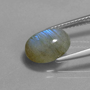 2.62캐럿 천연 멀티컬러 라브라도라이트, 타원형 컷, 10.4×8.2 mm, 투명한