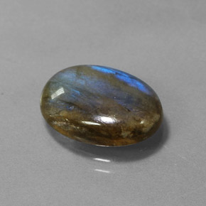 6.83캐럿 천연 멀티컬러 라브라도라이트, 타원형 컷, 15.9×11.7 mm, 투명한