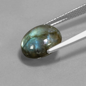 3.75캐럿 천연 멀티컬러 라브라도라이트, 타원형 컷, 11.1×8.8 mm, 투명한