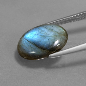 3.74캐럿 천연 다색 조회 장석, 타원형 컷, 투명한