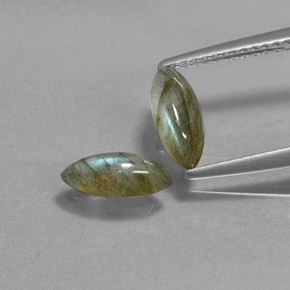캐럿 천연 멀티컬러 라브라도라이트 보석, 마퀴즈, 8.3×3.7 mm, 투명한