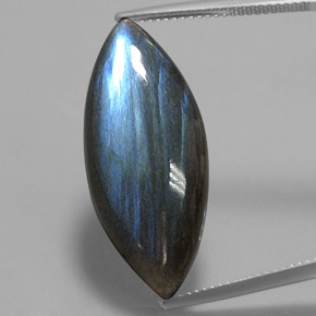 19.29캐럿 천연 멀티컬러 라브라도라이트, 마퀴즈, 29.5×12.6 mm, 투명한