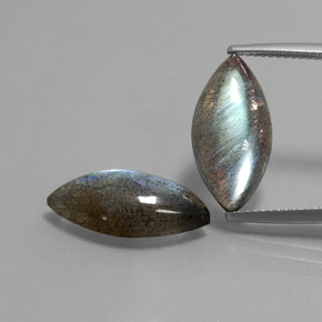 캐럿 천연 멀티컬러 라브라도라이트 보석, 투명한, 17.9×8.6 mm, 투명/반투명