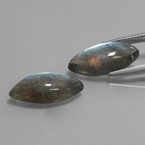 캐럿 천연 멀티컬러 라브라도라이트 보석, 투명한, 17.9×8.6 mm, 투명/반투명