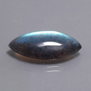 12.31캐럿 천연 멀티컬러 라브라도라이트, 마퀴즈, 24.5×12.8 mm, 투명한
