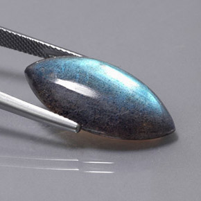 12.31캐럿 천연 멀티컬러 라브라도라이트, 마퀴즈, 24.5×12.8 mm, 투명한