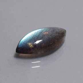 5.19캐럿 천연 멀티컬러 라브라도라이트, 투명한, 18.1×8.7 mm, 투명/반투명