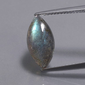 2.98캐럿 천연 멀티컬러 라브라도라이트, 투명한, 13.9×7.1 mm, 투명/반투명