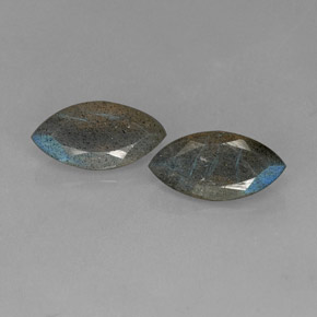 캐럿 천연 그레이 블루 광택 라브라도라이트 보석, 투명한, 14×7.2 mm, 투명/반투명