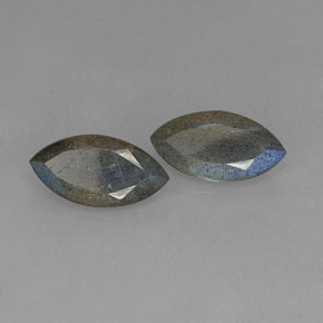 캐럿 천연 그레이 블루 광택 라브라도라이트 보석, 투명한, 14×7.2 mm, 투명/반투명