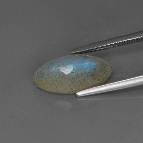 3.06캐럿 천연 그레이 블루 쉰 조회 장석, 투명한, 투명/반투명