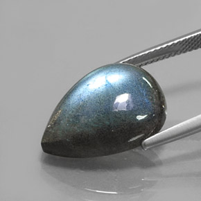 10.49캐럿 천연 다색 조회 장석, 배 모양, 투명한