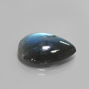8.76캐럿 천연 멀티컬러 라브라도라이트, 배 모양, 18.2×13.2 mm, 투명한