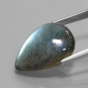 12.79캐럿 천연 다색 조회 장석, 배 모양, 투명한