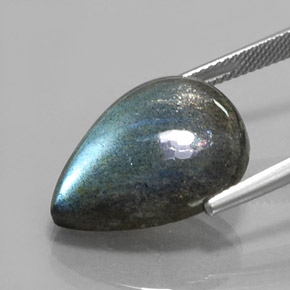 14.88캐럿 천연 멀티컬러 라브라도라이트, 배 모양, 20.2×15.2 mm, 투명한