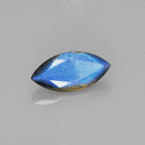 2.30캐럿 천연 그레이 블루 광택 라브라도라이트, 투명한, 13.9×6.8 mm, 투명/반투명