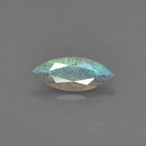 1.40캐럿 천연 그레이 블루 광택 라브라도라이트, 투명한, 13.2×5.4 mm, 투명/반투명