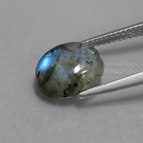 4.06캐럿 천연 다색 조회 장석, 타원형 컷, 투명한