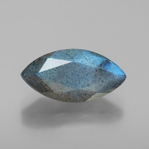 2.82캐럿 천연 그레이 블루 광택 라브라도라이트, 투명한, 14.1×7.2 mm, 투명/반투명