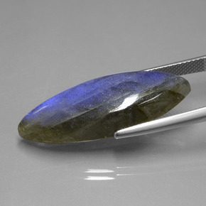 18.92캐럿 천연 그레이 블루 쉰 조회 장석, 보석, 투명한