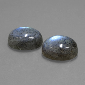 캐럿 천연 그레이 블루 광택 라브라도라이트 보석, 타원형 컷, 12.8×8.8 mm, 투명한