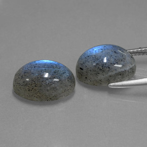 캐럿 천연 그레이 블루 광택 라브라도라이트 보석, 타원형 컷, 13.3×9.1 mm, 투명한