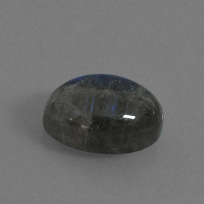 5.60캐럿 천연 그레이 블루 광택 라브라도라이트, 타원형 컷, 13×9.1 mm, 투명한